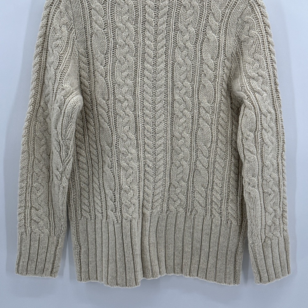 Duluth Trading Fisherman Cardigan Women's L Cream Wool Cashmere Cable Knit NWT - Picture 9 of 16